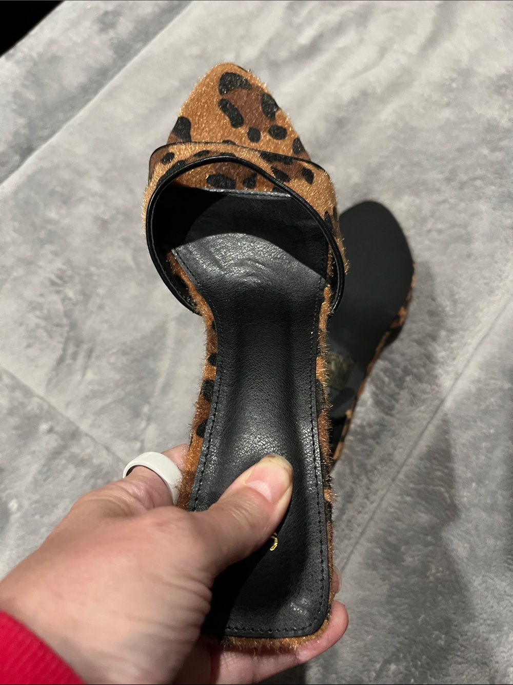 Leopard Print Open-point Toe Women’s kitten Heel
